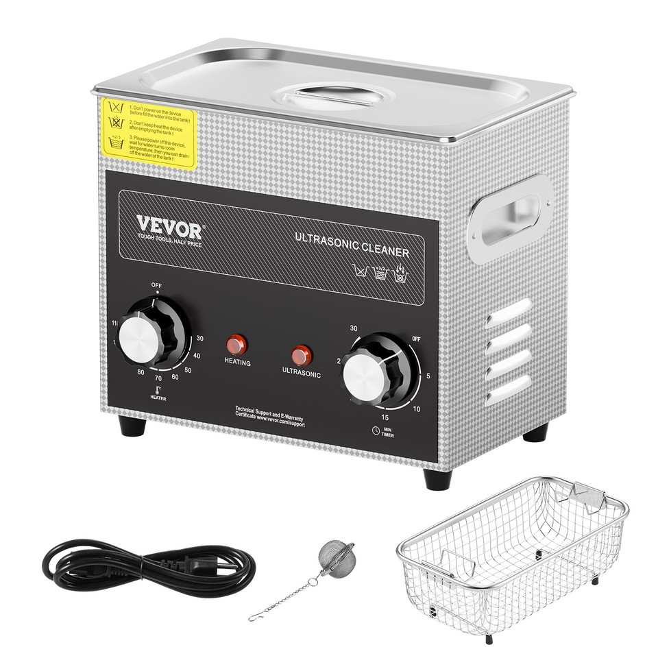 VEVOR 3L Ultrasonic Cleaner with Heater Timer & Basket Digital Sonic ...