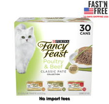  2 pack Purina Fancy Feast Classic Pate Wet Cat Food, Poultry  Beef, 3 oz