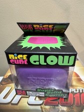 NEW Sealed NeeDoh Nice Cube Glow Purple Glow in the Dark Squishy Fidget Toy