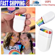 6 Colors Rainbow Face Body Paint Pride Makeup Supplies Face Painting Crayons