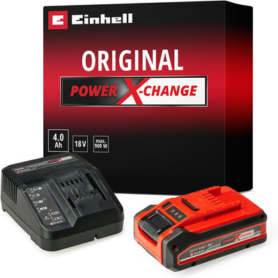 Original Einhell 4 Ah plus Power X-Change Starter Kit (1X 18 V 4 Ah plus Akku, 1