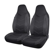Pic Auto High Back Front Car Seat Covers - Sports Carbon Fiber Mesh Design Se...