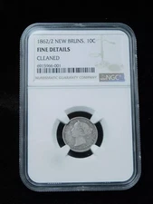 1862/2 New Brunswick Silver Dime - NGC Fine Details Overdate 