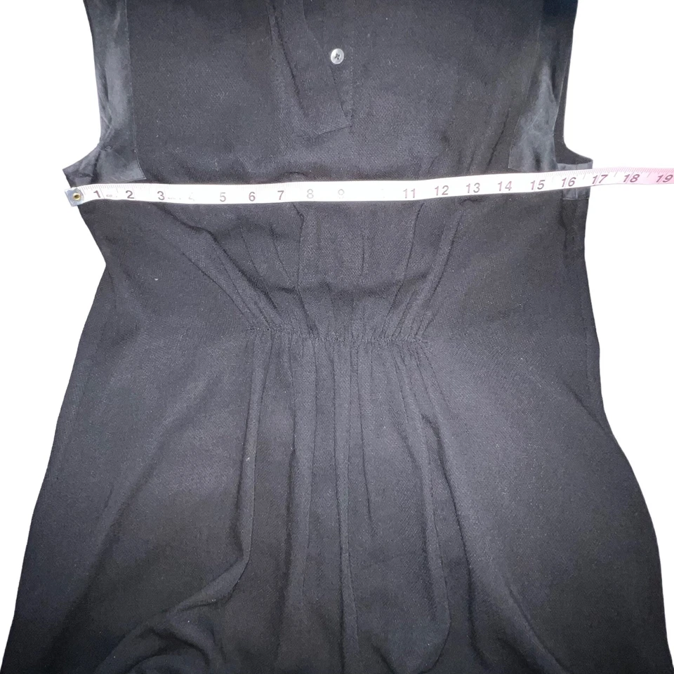 Vestido 3.1 Phillip Lim Mujer Medio Botón Sin Mangas Línea A Negro Seda Talla 4 Foto 4 de 4