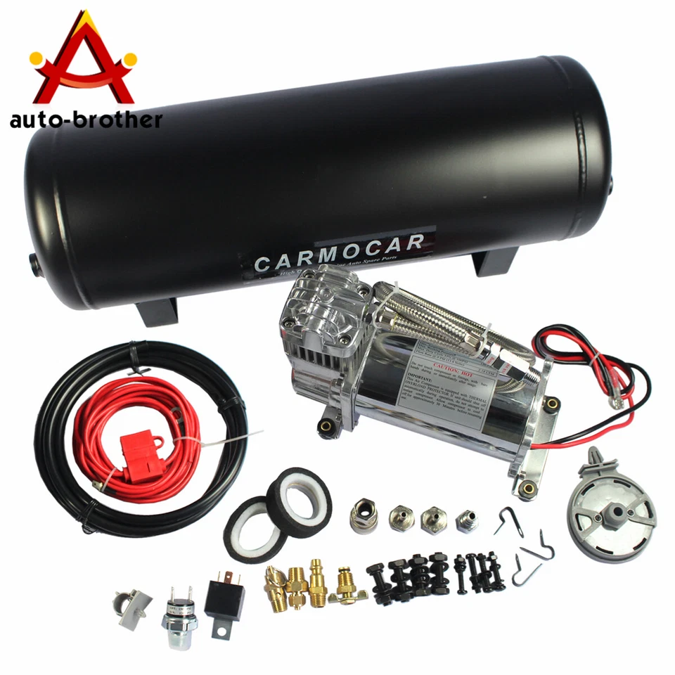 Воздушный компрессор 12 В с баком 2,5 галлона кармокар средняя нагрузка бортовая воздушная система - Изображение 4 из 4
