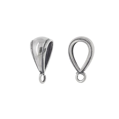 2pc Sterling Silver Slider Pendant Clasp Bail Connector with Open Loop  #99067