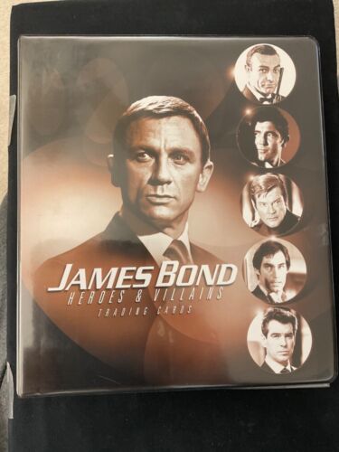 JAMES BOND HEROES AND VILLAINS BINDER WITH 81 CARD SET & 4 PROMO CARDS - Picture 1 of 22