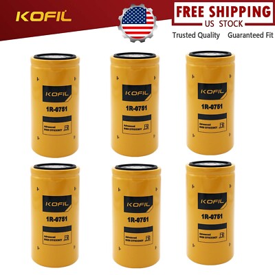 【6PCS】-1R-0751 Fuel Filter,for Cat C7,C9,3126B,3126E,C-9, 3114,3116,3126 Engines