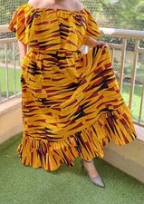 Ankara Printed Fit and Flare Maxi Dress