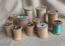 Vintage Wooden Spools- Lot of 12