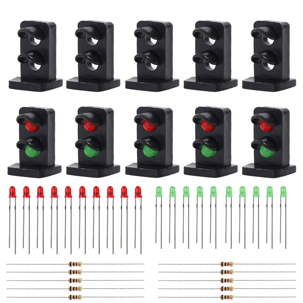 HO Model Railroad Signals 5-Piece HO Scale (1:87) Railway Signals - Red ...