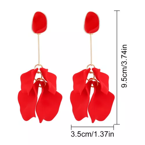 Moda Mujeres Pétalos de Rosa Borla Pendientes Joyería Pendientes Colgantes Largos Nuevos - Imagen 5 de 29