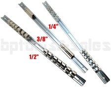3PC Socket Storage Holder Organizer Rail Rack 1/4" 3/8" 1/2" Wall Mounted Steel