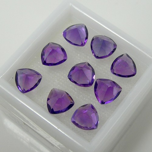 6mm Trillion Natural Amethyst Loose Gemstone Bright Deep Purple Jewelry Making - Picture 5 of 13