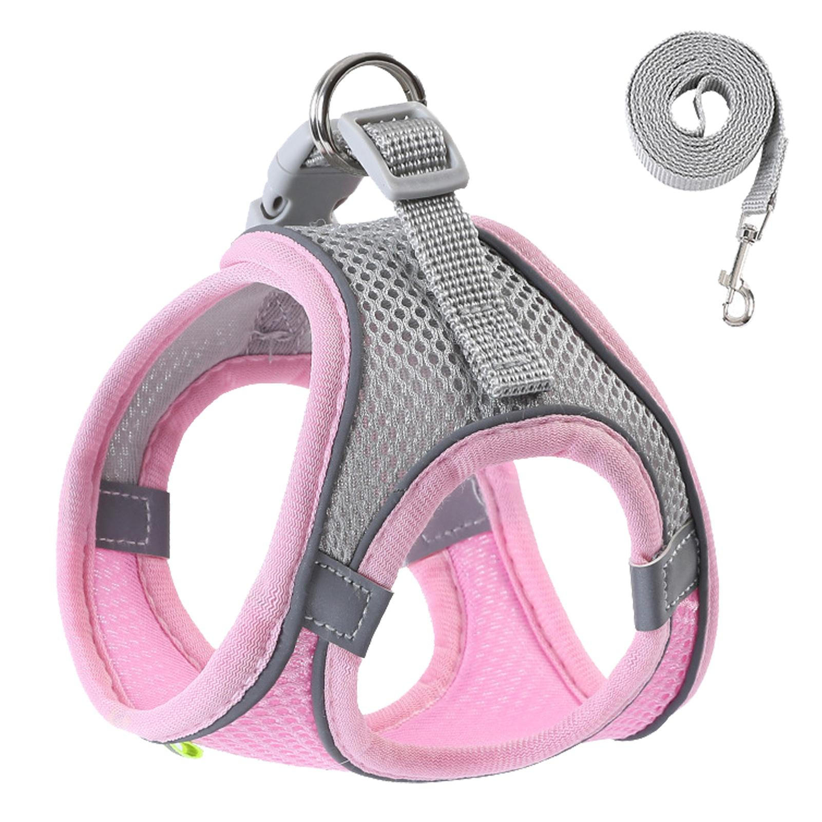 Pet Dog Vest Harness Reflective Breathable Pet Harness with Strap PINK XXS-L