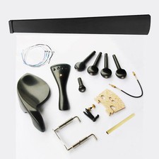 4/4 Violin Ebony Fitting Fingerboard Tailpiece Chinrest Pegs Finetuner Bridge