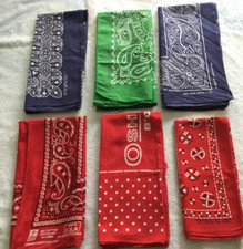 6 Bandanas 1 is Oshkosh B'Gosh  others unbranded Cotton USA Red Navy Green