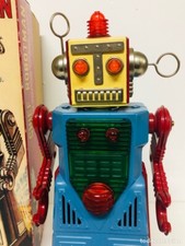CHIEF ROBOTMAN TIN PLASTIC ACTION TOY HA HA TOY / CHINA MIB
