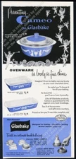 1955 Glasbake Cameo casserole cake & utility dish photo vintage print ad