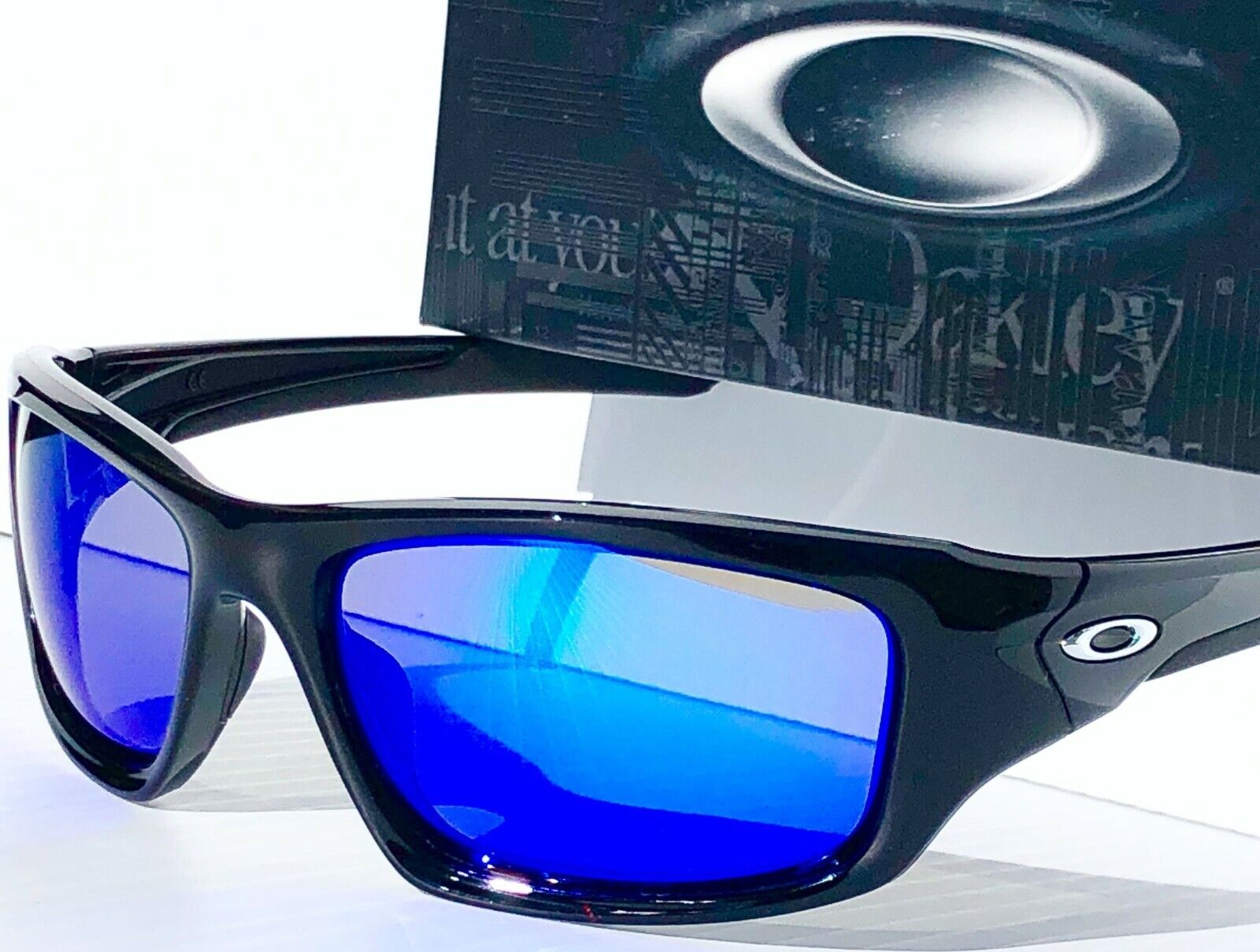 NEW* Oakley VALVE Black POLARIZED Galaxy BLUE Iridium Sunglass 9236 | eBay