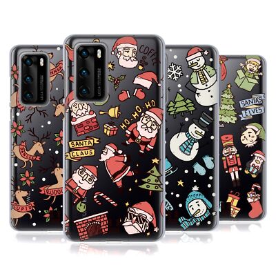 HEAD CASE DESIGNS CHRISTMAS DOODLES SOFT GEL CASE FOR HUAWEI PHONES 4
