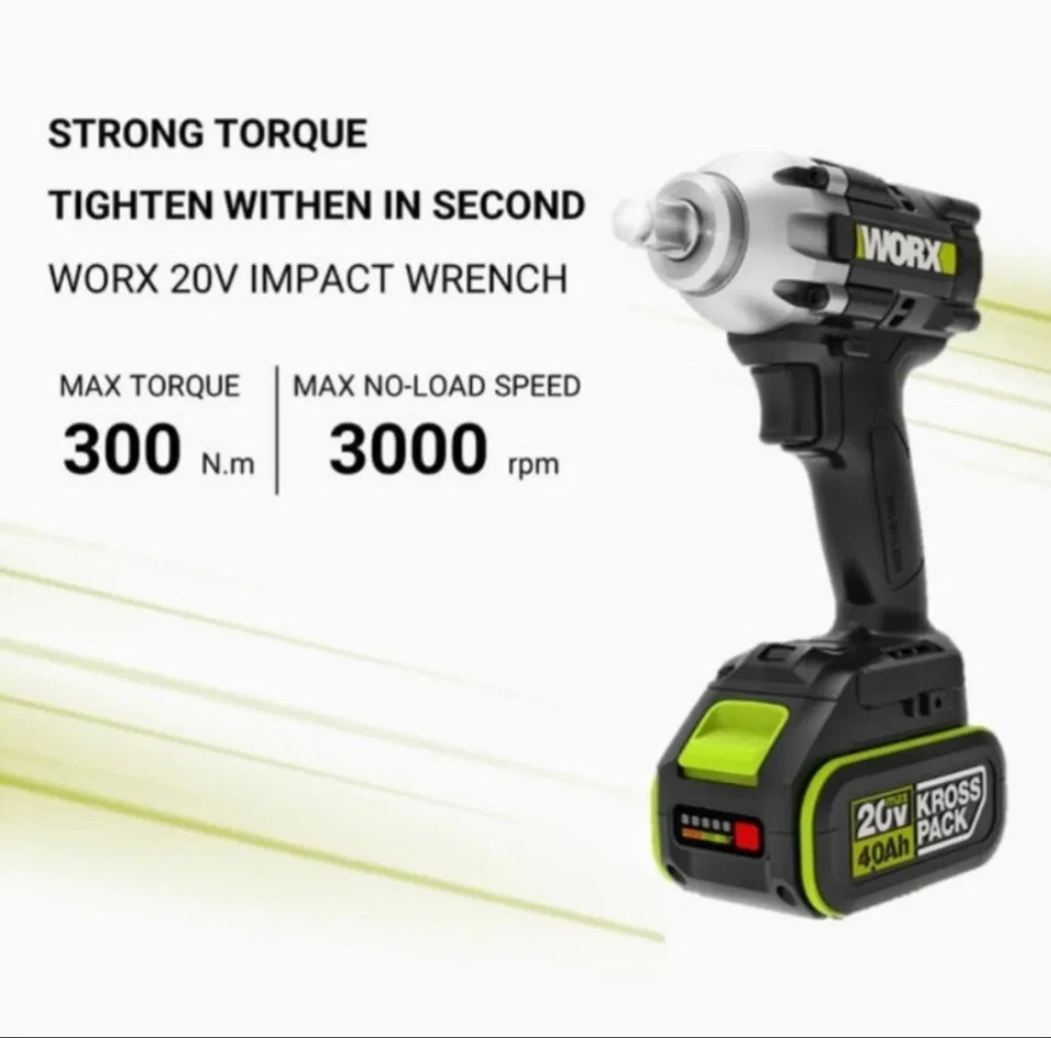 WORX WU279 / WORX WU 369.9 - 20V Li-ion Brushless Impact Drill (Double Battery) - Image 2 of 4