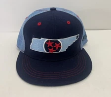 Tennessee Flag Trucker Hat Aksels Tennessee Flag Flat Brim Blue Baseball Cap