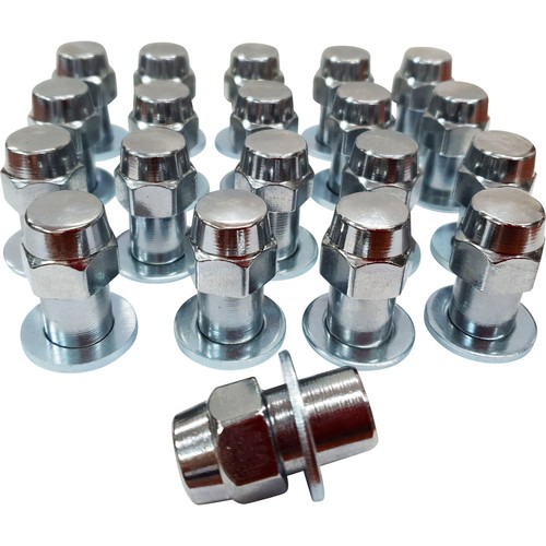 20 x Extreme 1/2" UNF Chrome Old Style Mag Wheel Nuts with Washer Steel for Ford