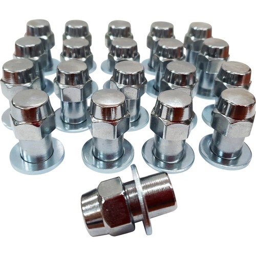 20 x Extreme 1/2" UNF Chrome Old Style Mag Wheel Nuts with Washer Steel for Ford - Picture 1 of 2