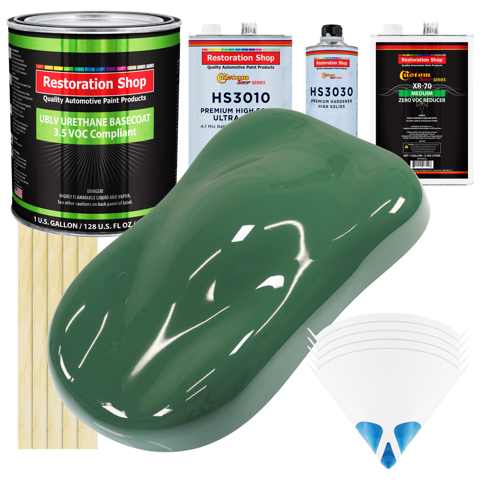 Transport Green Premium Low VOC Urethane Basecoat Car Auto Paint Gallon Kit