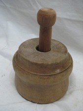 Antique Wooden Butter Pat Mold Hay Stack Wood Cup Haystack Primitive Dairy Farm