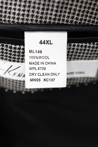 KENNETH COLE mens black & white 100% WOOL sport coat suit jacket blazer 44 XL - Picture 14 of 15