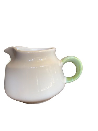 Creamer Franciscan Floral Pattern Earthenware Green & Creamy White 1970s USA - Picture 7 of 7
