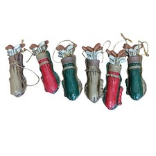 Christmas Ornament Golf Bag Hanging Golfer's Decoration Holiday Set Of 6