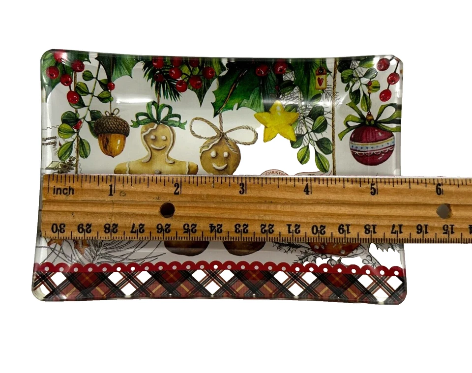 Michel Design Works Glass Gingerbread Christmas Holiday Soap Trinket Dish NEW - Image 3 of 4
