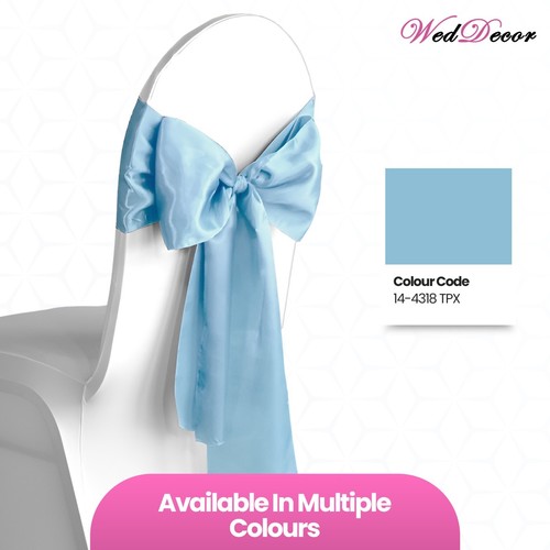 Satin Chair Sashes for Wedding Wider Fuller Bows Sash Banquet Event Decor Party - Picture 92 of 301