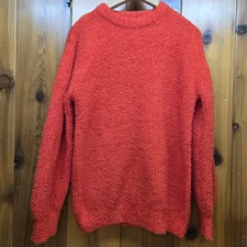FUTURE COLLECTIVE WOMEN’S CREWNECK RELAXED TEDDY SWEATER RED XS NWT