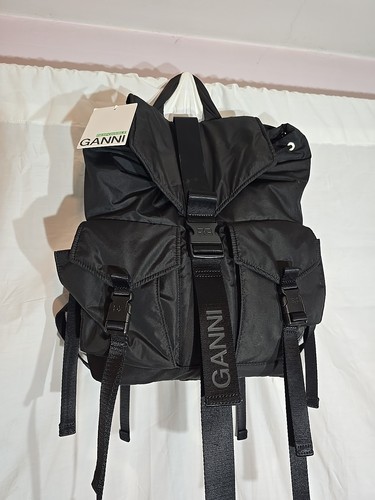 GANNI Backpack Rucksack Black Women's a4755 099 black RECYCLED TECH BACKPACK - Picture 4 of 12