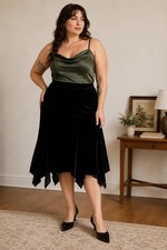 VTG Y2K Studio 1940 Black Velvet Whimsigoth Witchy Skirt Size 22/24W Romantic