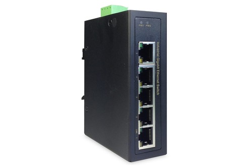 DIGITUS Netzwerk-Switch 5-Port - Hutschiene oder Wand-Montage - Gigabit Ethernet