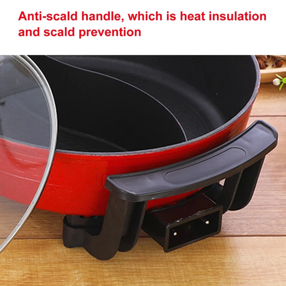 6L Hot Pot Twin Kochtopf Yin Yang Hotpot MultifunktionalePfanne Elektrisch - Bild 4 von 4