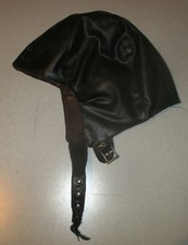 vintage antike Motorrad Lederkappe Haube Mütze Oldtimer Cabrio