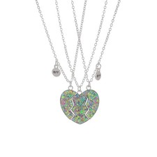 Best Friend Necklaces for 3, Magnetic Stitching Heart-shaped Friendship BFF - 01