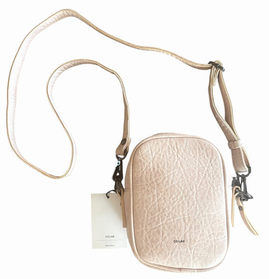 COLAB Women's Shell Pink Vegan Leather Top Zip Shoulder Crossbody Camera Bag NWT