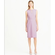 J. Crew 10 Italian Stretch Wool Keyhole Lilac Purple Knee Length Dress Career