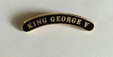VINTAGE ENAMEL ARCH SHAPE KING GEORGE V RAILWAY BADGGE