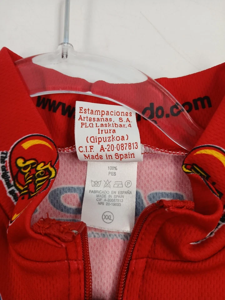 Camiseta deportiva de ciclismo Etxeondo Jelly Belly para hombre XXL roja cremallera completa manga corta Carlsbad Foto 3 de 4