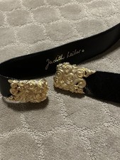 Judith Lieber Black And Gold Adjustable Clasp Belt