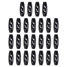 25pcs Wooden Toggle Buttons 35mm Double Hole Olive Sewing Button, Black