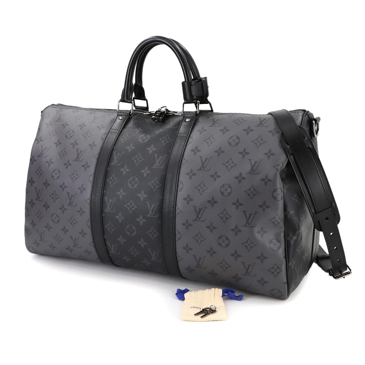 LOUIS VUITTON Monogram Eclipse Reverse Keepall Bandouliere 50